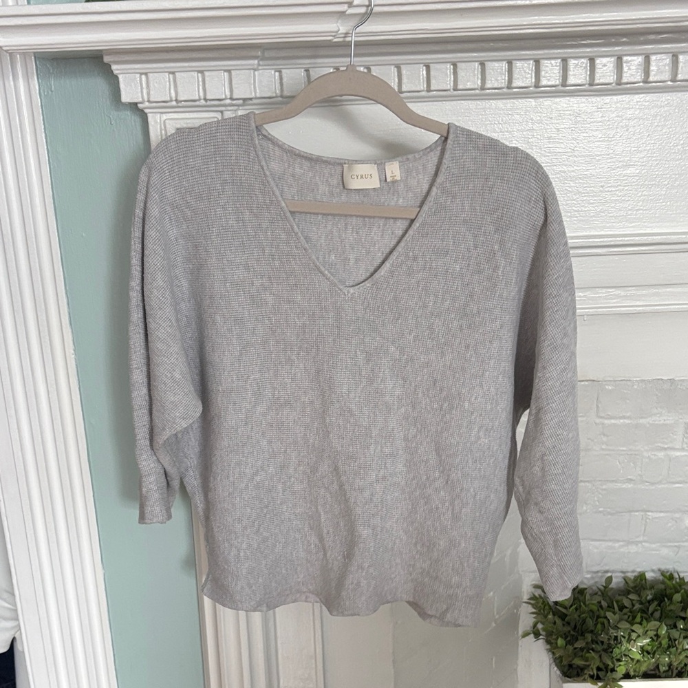 Cyrus Light Gray V-Neck Sweater